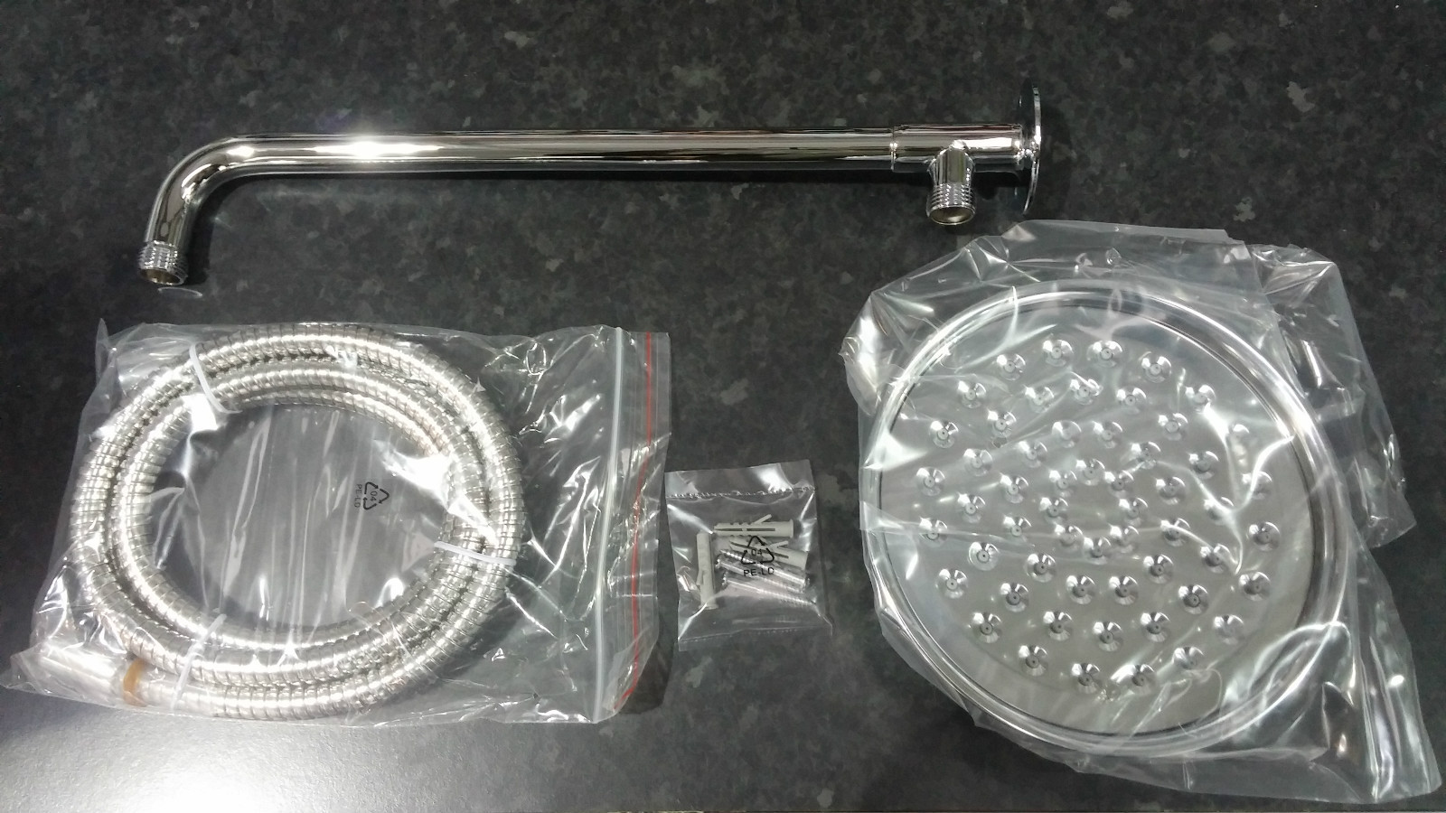 Croydex Chrome Traditional Rain Head Shower Set (Shower Head, Arm