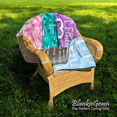 BlankieGram Überwurfdecke Für Großmutter – Aus Weichem Fleece, Blaugrün, Mit Liebevollen Sprüchen, Geschenk Für Oma