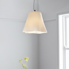 Image of GoodHome Anser White Pendant Ceiling Light Fitting Lamp 310mm Shade E27 Bulb
