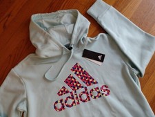 NWT 55 MSRP Adidas Women's Mint Green Polka Dot Logo Hoodie  HD8211 1X 2X