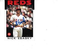 1986 TOPPS BASEBALL #677 Nick Esasky Cincinnati Reds Signed Autograph