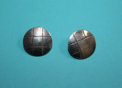 Vintage Sterling Silber Leonore Doskow Grillscheibe Ohrstecker [104GCM]