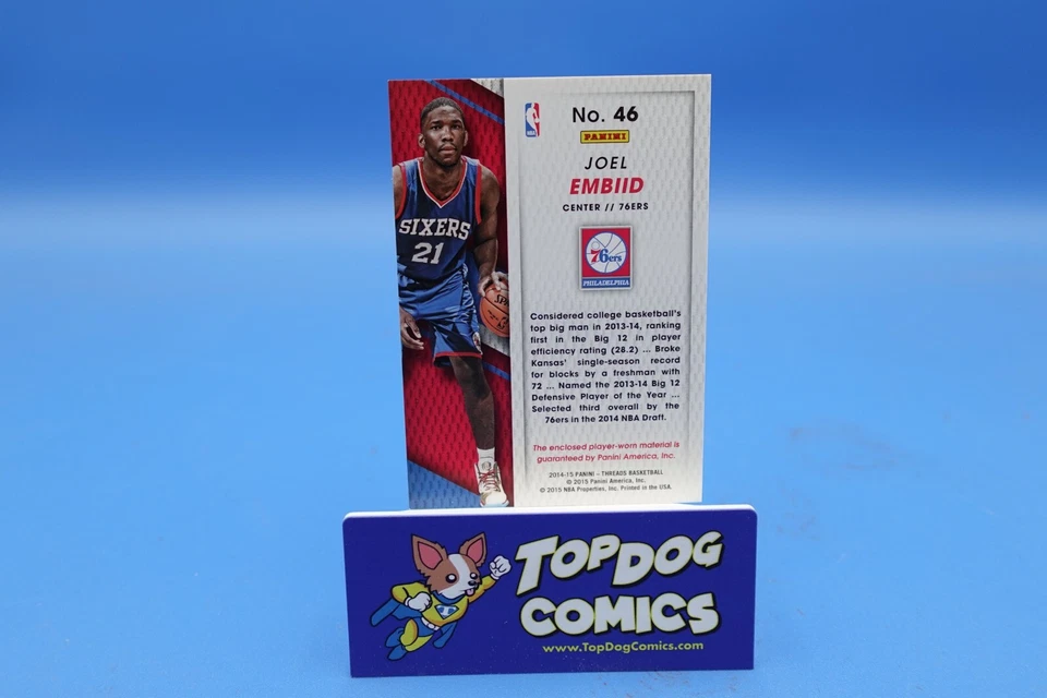 2014-15 Threads Rookie Threads Joel Embiid #46 RC Patch Relic - Image 2 of 2