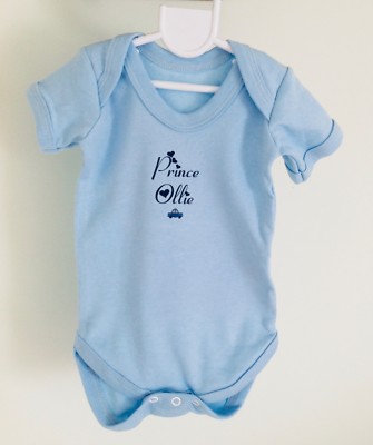 Baby boy clothing PERSONALISED cute rocket babygrow sleepsuit ANY NAME//SLOGAN