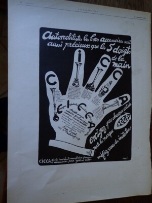 CICCA illustriert von Niké + Bartseife GIBBS Reklame Papier ILLUSTRATION 1924