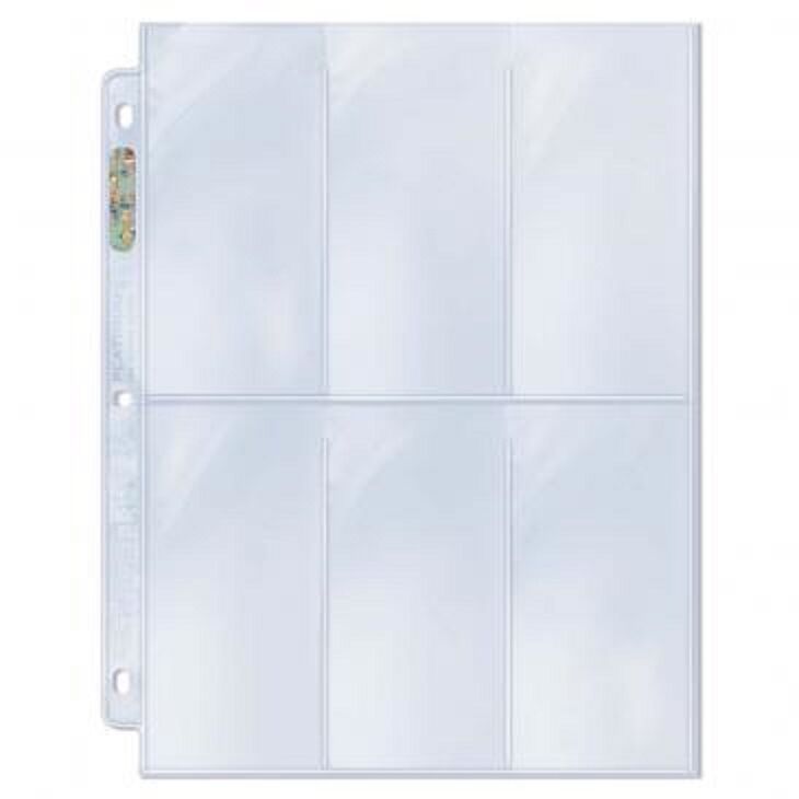 20 loose Ultra Pro 6 Pocket Album Pages Coupon Tall Card Storage Sheets Holder
