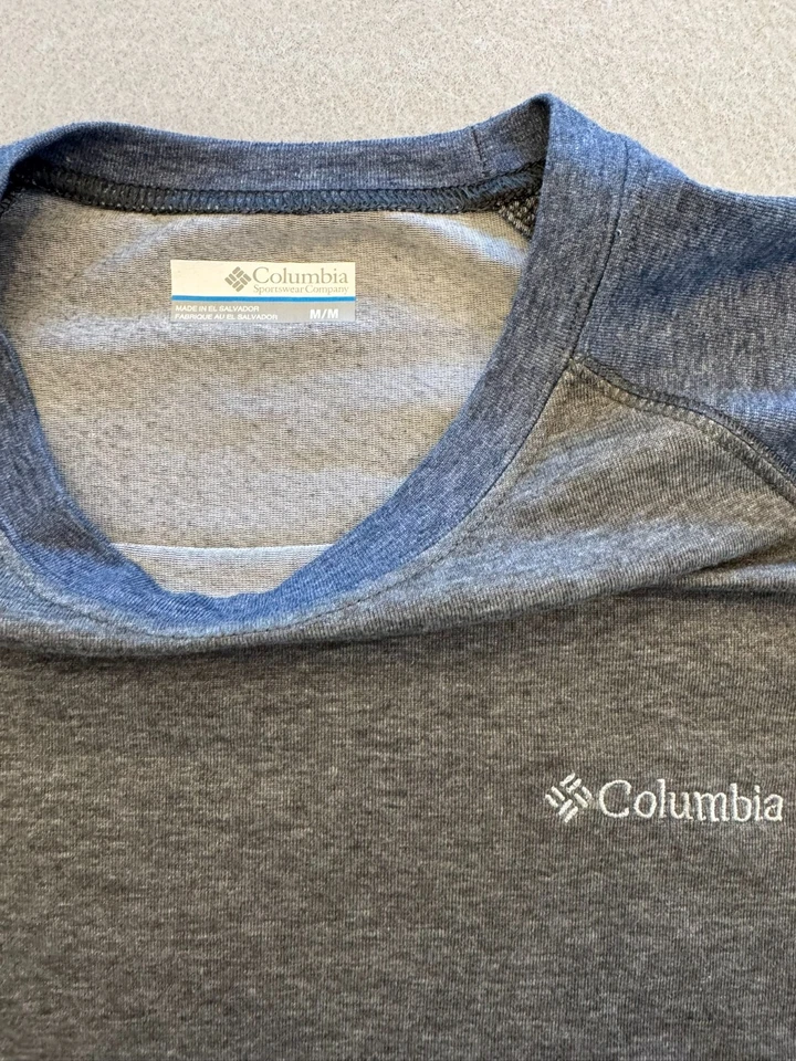Columbia T Shirt Mens Medium Raglan Gray Heather Outdoor Hiking Casual Tee - Image 2 of 4