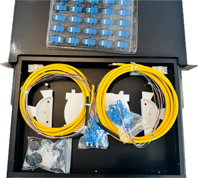 SC 1U Fiber Patch Panel 24 Port 19 Inch Rack Mount Enclosure Full Solution -3842 - Image 3 of 3