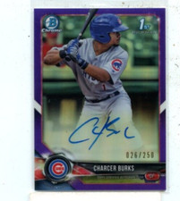 CHARCER BURKS 2018 Bowman Chrome Prospect Purple Refractor Auto #D /250 #BCPA-CB