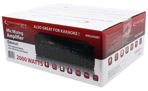 Technical Pro MM2000BT Powered Bluetooth Karaoke Mixer Amplifier Amp SD, USB - Picture 7 of 7