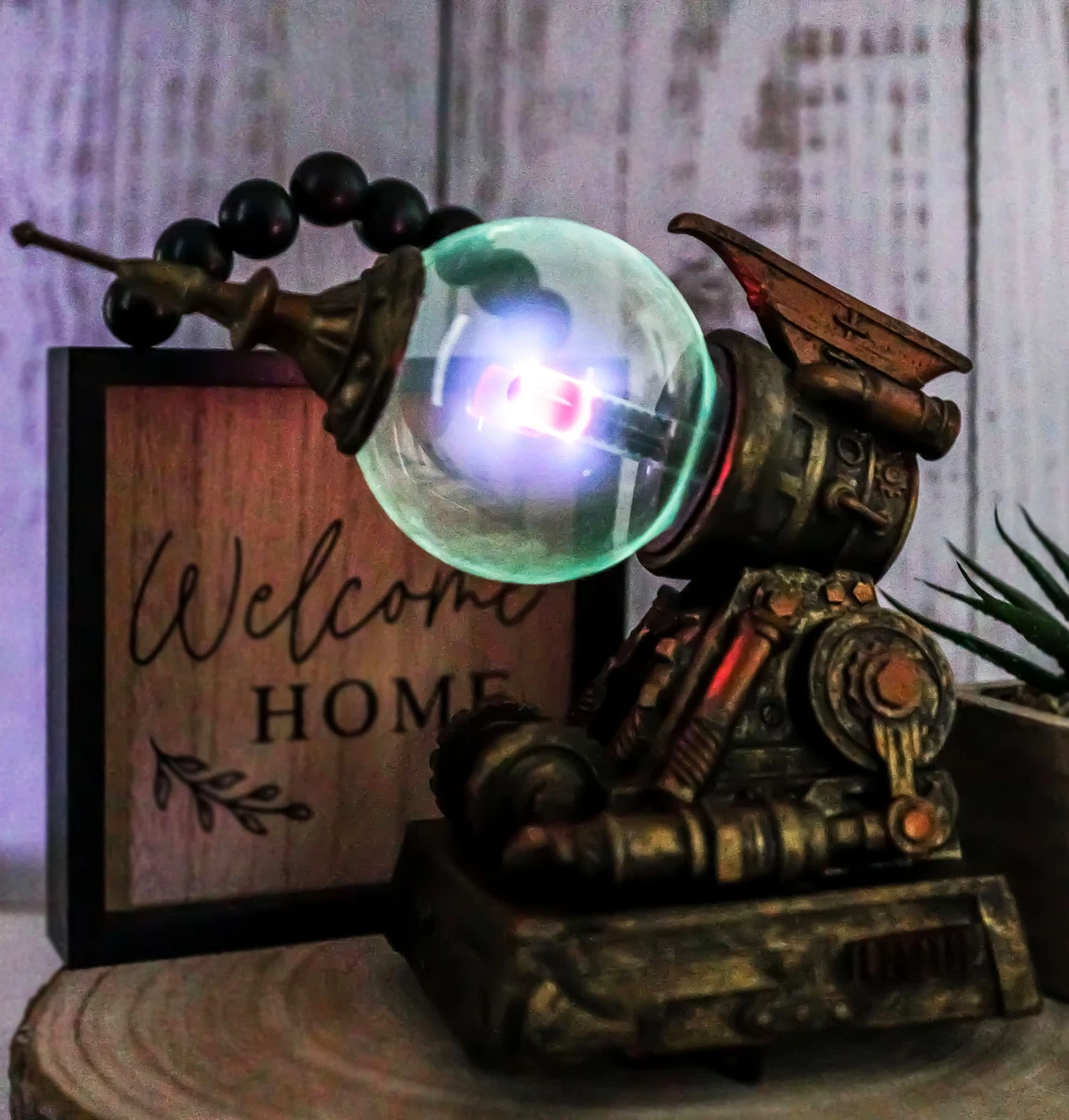 Ebros Steampunk Electric Plasma Static Storm Ball Blaster Gun Accent Lamp Decor