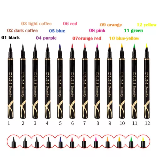 Matita eyeliner colorata 24 ore liquido alto pigmento lunga durata eye liner penna gel - Foto 10 di 110