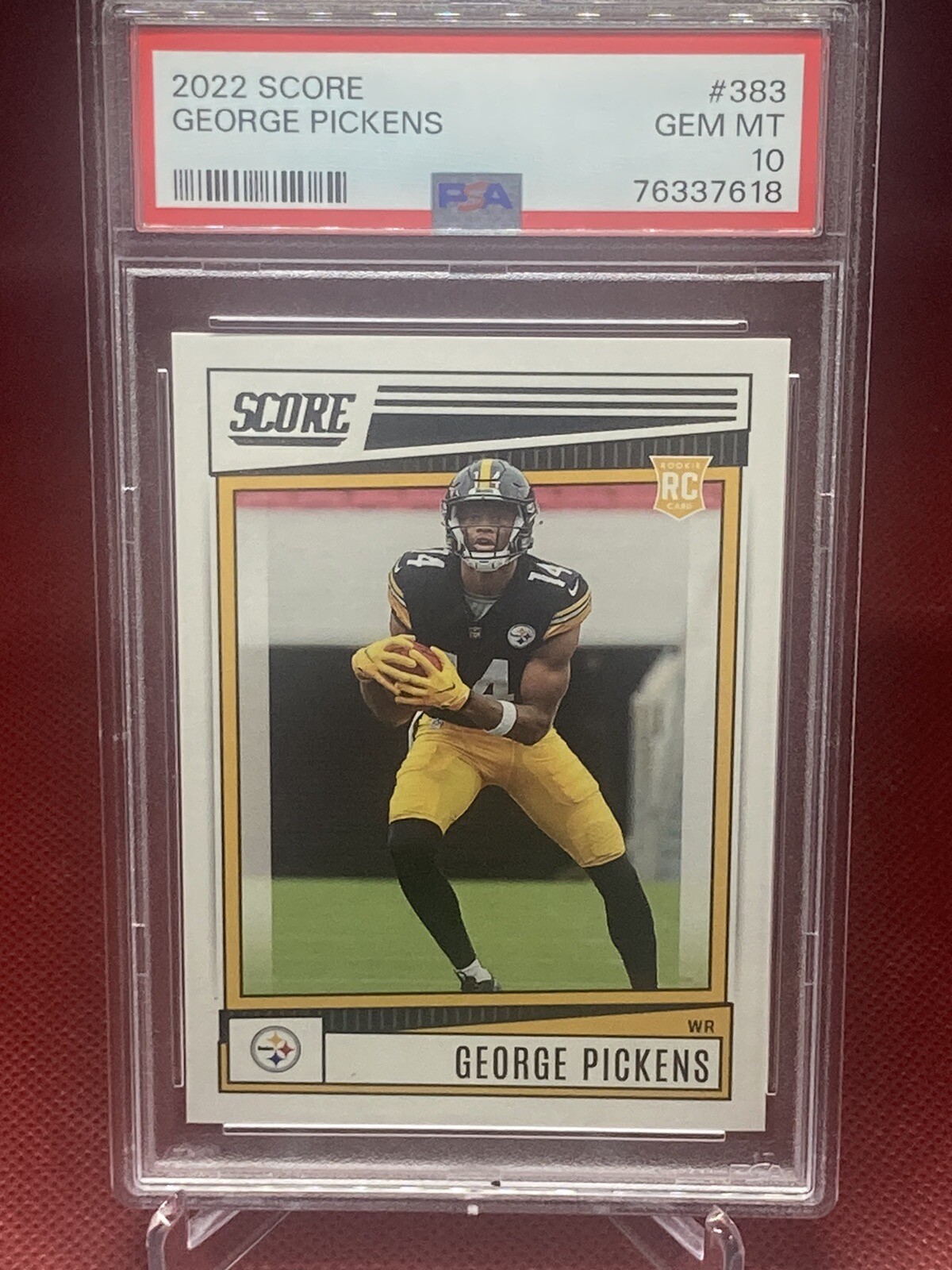 2022 George Pickens Panini SCORE #383 Pittsburgh Steelers ROOKIE PSA 10 GEM MINT
