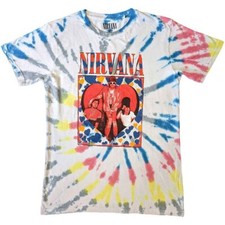 Nirvana 'Heart' White Tie Dye T shirt - NEW