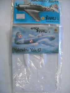 2 Polish Waku vac form kits Yakovlev Yak-11 & Yak-17 1:72  NIB  FREE US SHIPPING