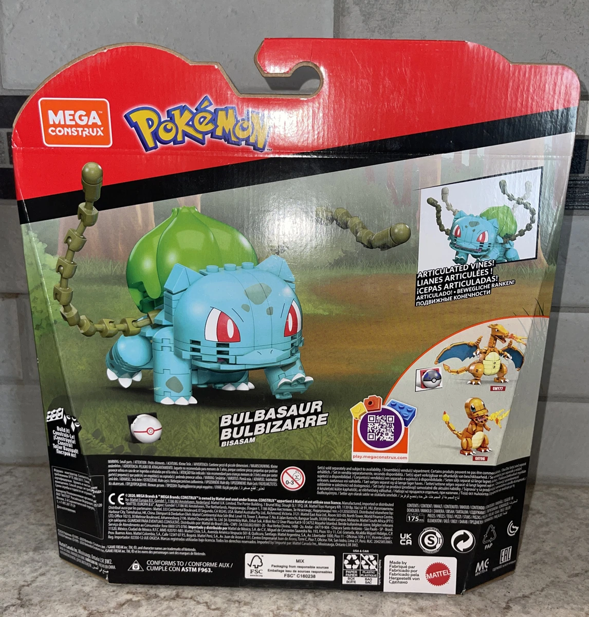 MEGA Pokemon Building Toy Kit Bulbasaur Set with 3 Action Figures