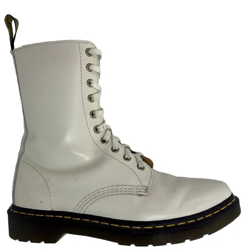 Dr. Martens Alix Womens 8 White Leather Pointed Toe Lace-Up Combat Boots - Picture 5 of 10