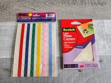 Pioneer Rainbow Photo Corners 204 Self Adhesive Multi Color Plastic Vintage 48