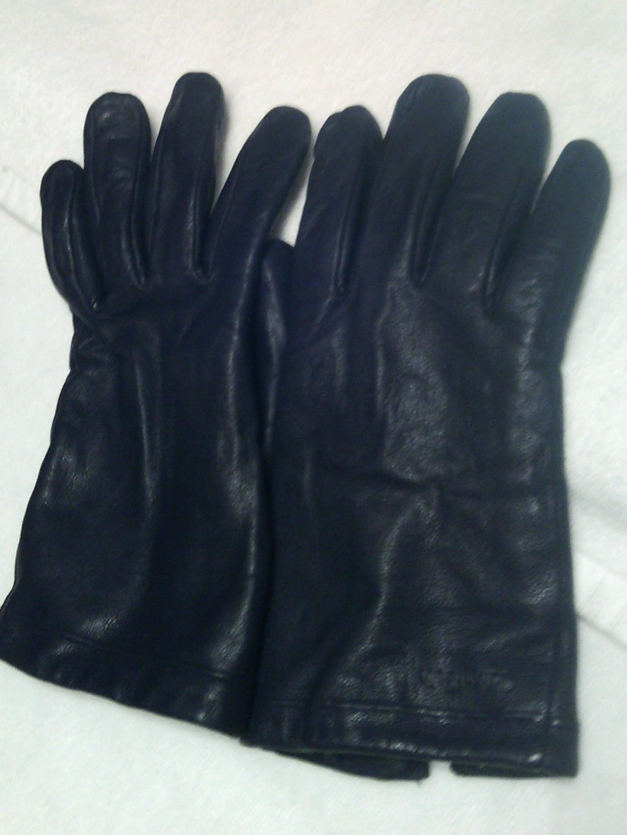 Calvin Klein Men's Leather Black Gloves Size L Gem