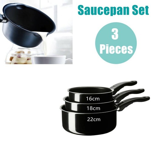 3 Pieces Induction Pan Set Non Stick Saucepan Set Kitchen Cookware Pot