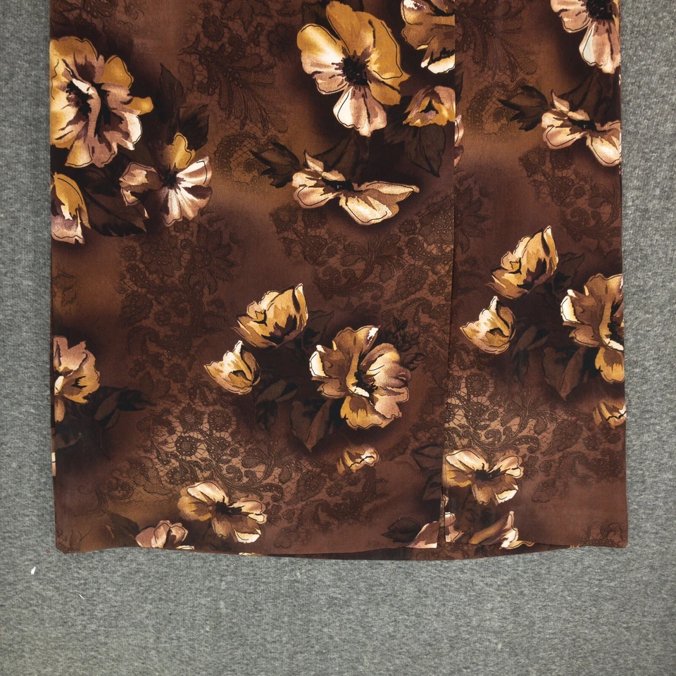 Maxi falda vintage Liz Baker Petite para mujer 14 marrón floral Foto 3 de 4