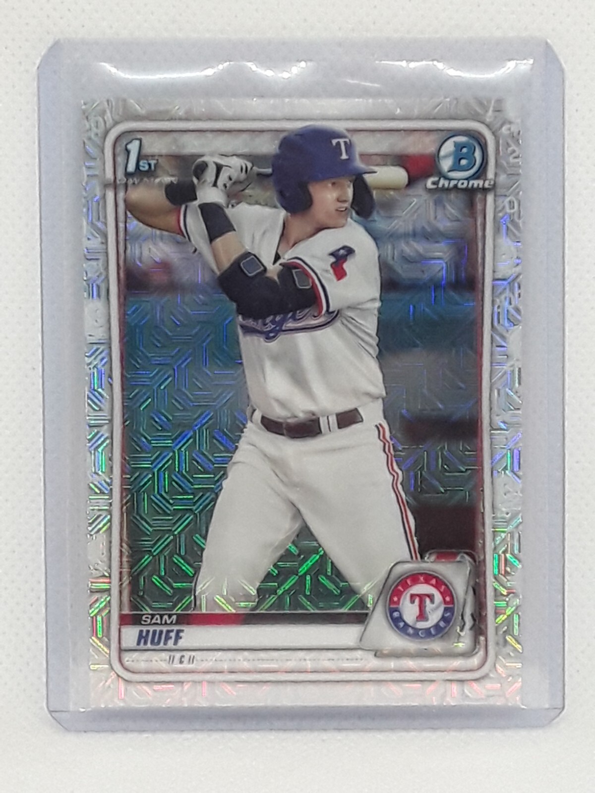 Sam Huff 2020 Bowman Chrome Mega Box Refractor - 1st #BCP-33 - Texas Rangers