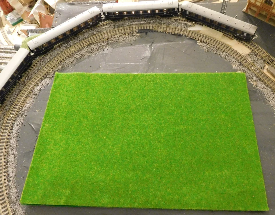 eine herbstgrüne Rasenmatte , Grasmatte , 20 x 30 cm, Modellbau, Landschaftsbau - Bild 2 von 3