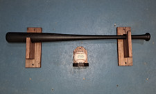 Baseball Bat & Ball Combo (Wall Rack Only) 3-PC Wood Display/Reversible/Softball