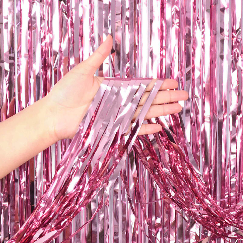 2M-3M FOIL FRINGE TINSEL BACKDROP CURTAIN DOOR WEDDING BIRTHDAY PARTY DECORATION