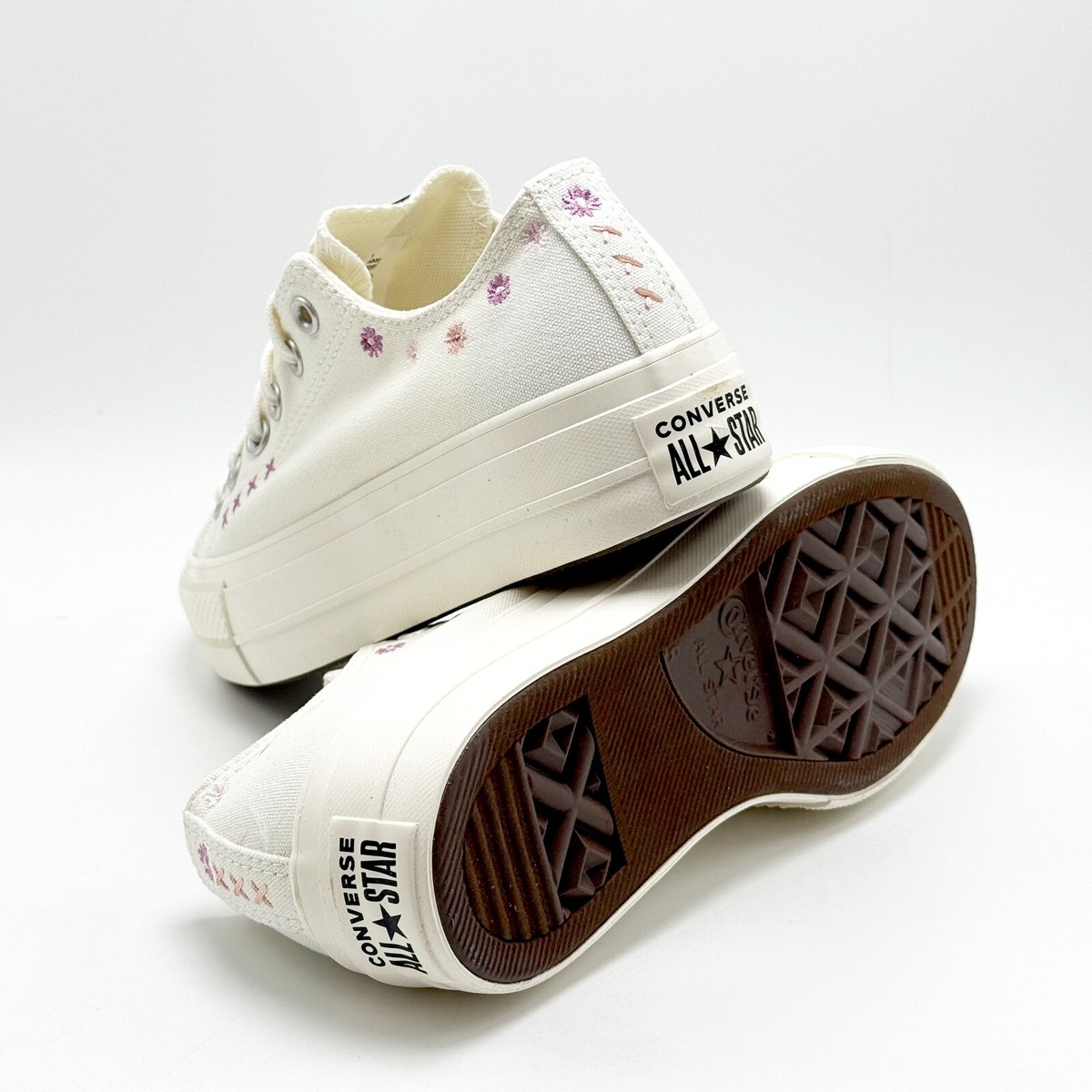 NEW* Women CONVERSE Chuck Taylor All Star Lift OX Low Floral Beige