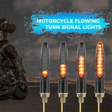 4Pc Motorcycle Turn Signal Led Flowing Water Blinker Flashing Lights Signal Lamp