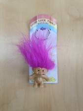 Brand New : Russ Troll : GOOD LUCK TROLL KEYRING PURPLE HAIR