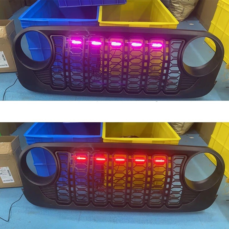For 2024 Jeep Wrangler Grille With Colorful LED Light