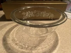 Vintage Corning Pyrex White Lace Colonial Mist 7” Clear Glass Bowl Daisy #322 1L