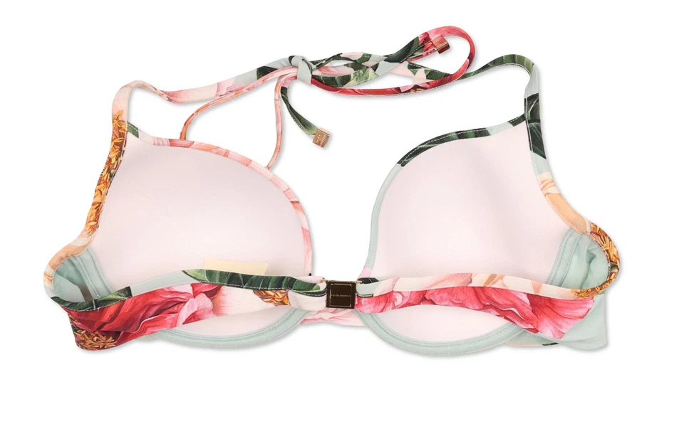 Top de bikini Dolce & Gabbana verde menta estampado de peonía ropa de playa talla 3 305064 Foto 2 de 2