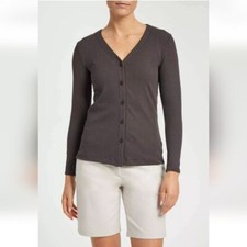 ANATOMIE Danielle Ribbed Button Down Long Sleeve Shirt Women's  Espresso