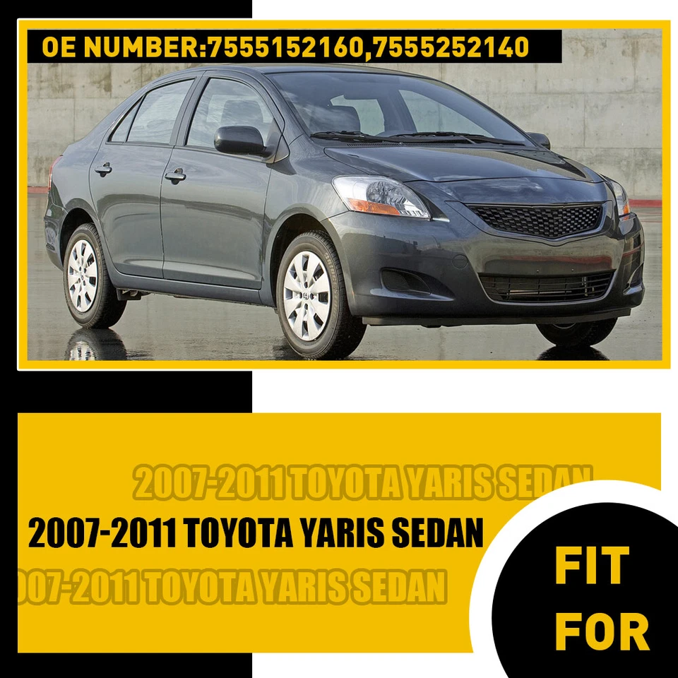 For 2007-2011 Toyota Yaris Sedan 2X Left & Right Roof Drip Molding Weatherstrip - Image 2 of 4