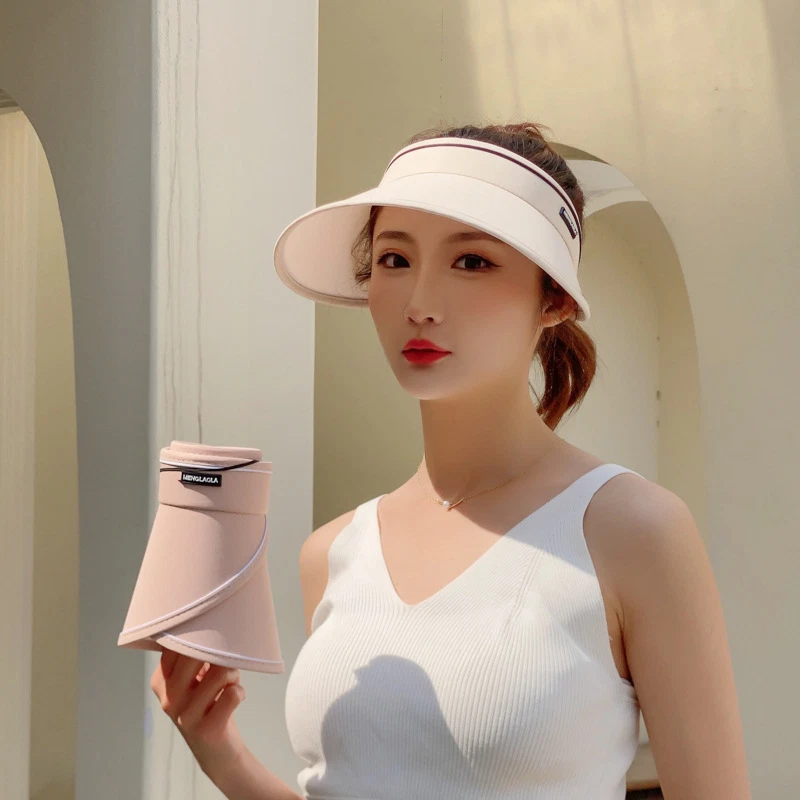 Foldable sun top visor hat