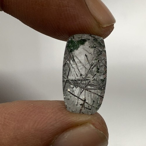 Natural Black Rutile Gemstone Faceted Cut stone Cushion Shape size- 9.50x17 MM - Picture 18 of 20