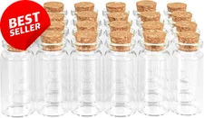 24Pack 10ml Glass Bottles with CorkStopper,Mini DIY Storage Jars for Decorations