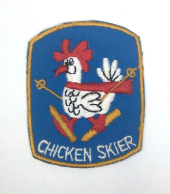 PATCH Snow Ski Resort Chicken Skier White Red Blue