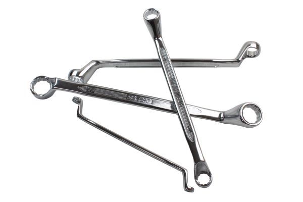 Deep Offset Swan Neck Ring Spanner Set – Metric Sizes 6mm To 32mm, Chrome Vanadium Steel, Double-Ended, Non-Ratcheting – Choose 6 Or 12 Pieces