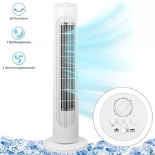 29" Inch Air Cooling Free Standing Tower Fan 3 Speed Oscillating Quiet fan White