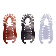 3pcs Elongated Interlocking Plastic Banana Clip Hair Combs Women Two Sides Hair