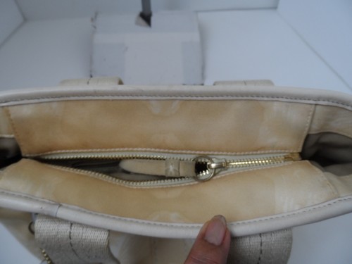 COACH Khaki/Yellow Scribble Signature Logo Print Small Tote Bag 10x7x4 - Picture 10 of 10