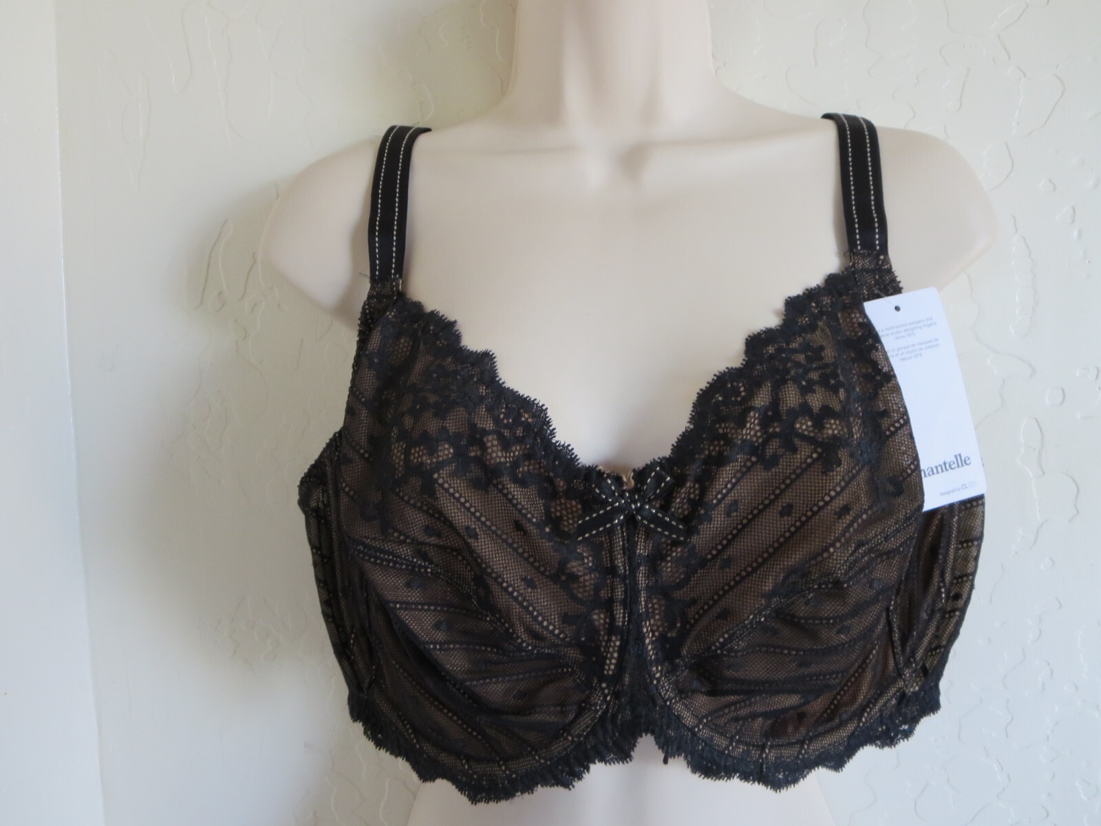 Chantelle 40 Dddd #3281 Rive Gauche 3 Part Cup Underwire Bra, Black, Nwt $88