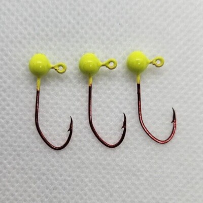 Gabarits De Pêche Eagle Claw – Tête Boule 1/16 Oz (1,8g), Hameçons Rouges, Lot De 10