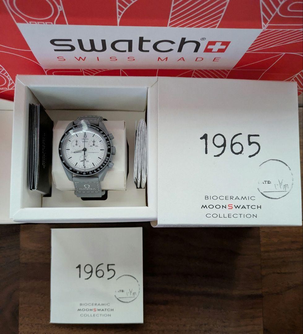 Swatch Omega Bioceramic MoonSwatch 1965 SO33M106 Gray White Swatch Omega Bioceramic MoonSwatch 1965 SO33M106 Gray White