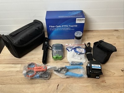 Qiirun Fiber Termination Kit FTTH Cold Connection Tool Kits w/ OPM - 8-in-1 Kit