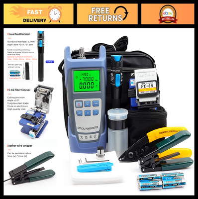 Fiber Optic Termination Tools Kit with Visual Fault Locator, Cleaver, Power Mete